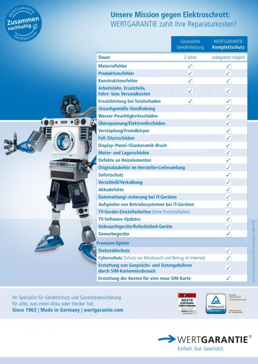 Geräteversicherung für Elektrogeräte I serviceguide